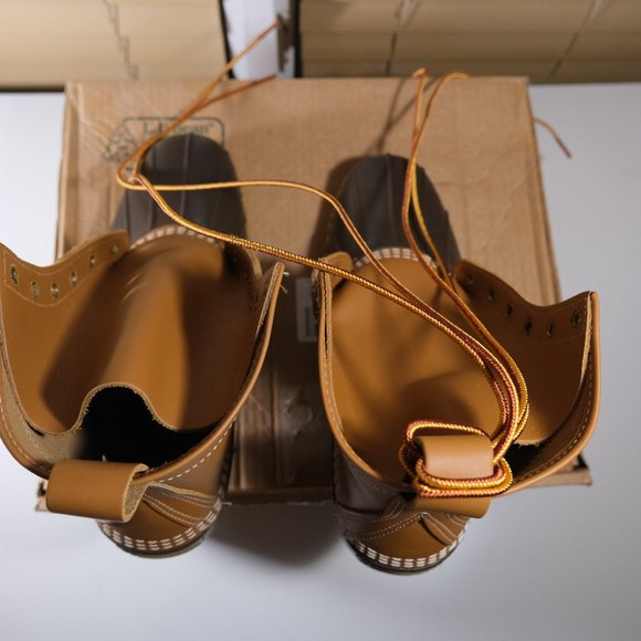 LL Bean Men's Bean Boots 8 inch/8" Leather Tan/Brown Size 10 M(D) L175052 - Picture 6 of 13